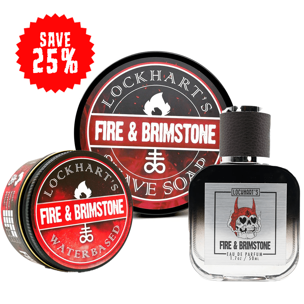 Fire and Brimstone EDP + Pomade + Shave Soap Bundle - Lockhart's Authentic Grooming Company, LLC